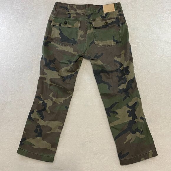 Trave Jeans Womens 29 Green Camo Camouflage Gwen Mid Rise Straight Casual Pants - Picture 6 of 11